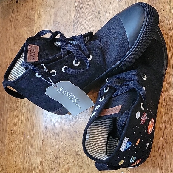 Bangs Shoes - BANGS Black High-Top Universe Sneakers NWT sz 7